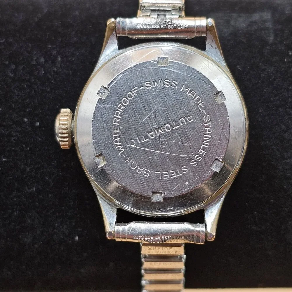 LOUVIC 17 Jewel Manual Wind Vtg Military Watch On Speidel 10k GF Band Runs Great